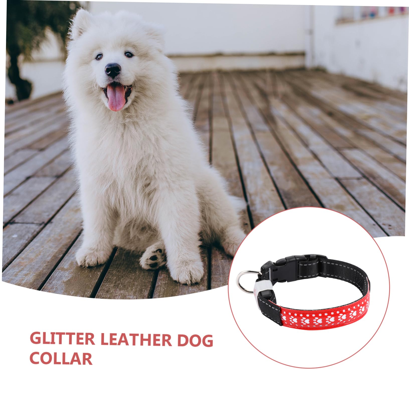 Kisangel 3pièces Collier LED pour Chien PU Et Collier Lumineux pour Animaux De Compagnie
