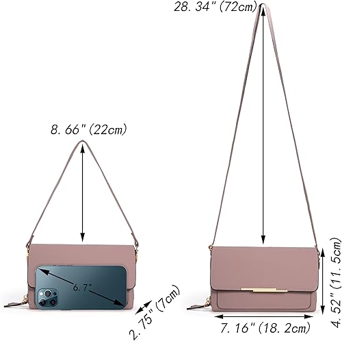 Miniatura 6 de UTO Bolso bandolera pequeño para mujer, bolsa para teléfono celular, tarjetero con cartera con cartera de muñeca y bolsos