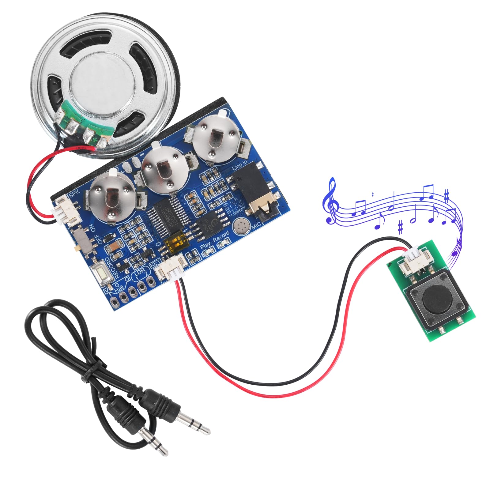Module Enregistrement Vocal Enregistrable avec Clavier, Microphone et Bouton de Lecture pour Cartes de vœux
