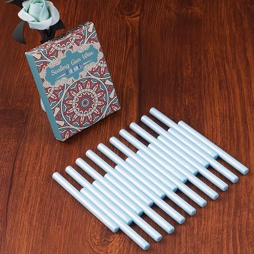 Miniatura 3 de 40 barras de cera azul claro, 40 varillas de cera de sellado de pistola de pegamento prémium para sello de cera, perfectas para invitaciones de