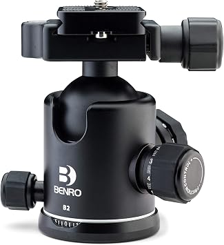 Benro Triple Action Ballhead with PU60 Plate, 35.3 lb. Capacity- Black B2