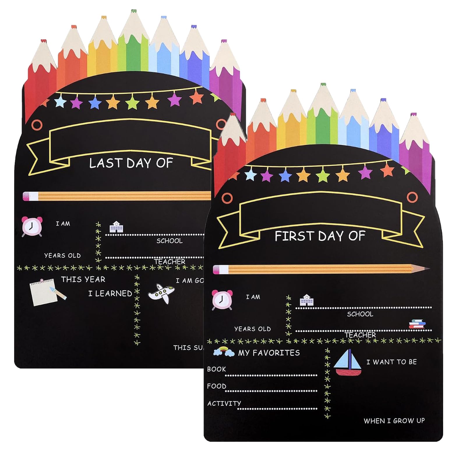 First Day of School Board, Last Day of School Decorations and Back to School Traditions, Reusable Photography Prop for Documenting Milestones and Progress Tracking