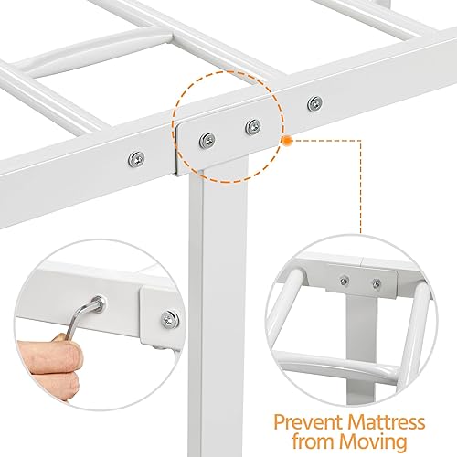 Miniatura 53 de Yaheetech - Base de cama, plataforma clásica de metal con cabecera y estribo - base de colchón con diseño floral para adultos, niñas, niños - Negro