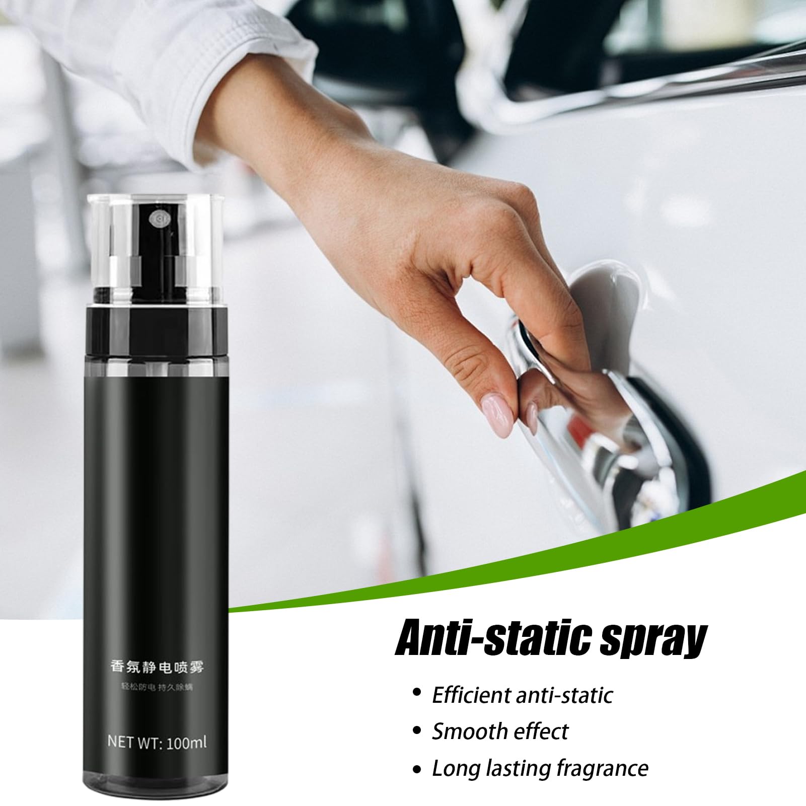 Static Remover Spray, Fabric Static Removal Spray, Long Lasting Fragrance, 1.38x6.38 Inches Portable Atomizer, Anti Stagnant for Clothes, Fabrics, Sheets & Sweaters