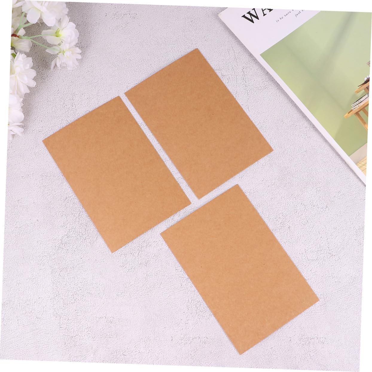 150 Stück Kraftpapier Karten Blanko DIY Grußkarten Postkarten zum Bemalen Notizkarten Basteln Nachricht DIY Blank Word Cards aus Stabilem Kraftkarton