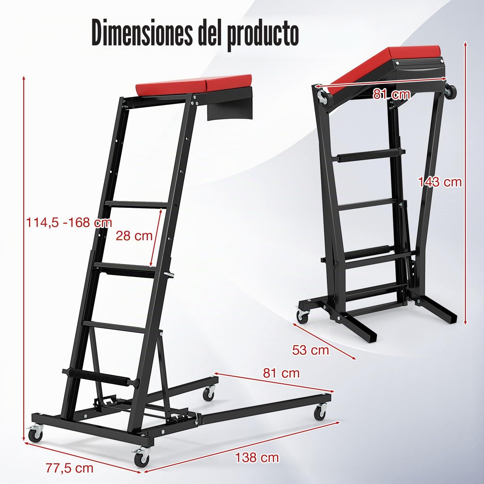 GYMAX Plataforma elevadora plegable, Automotive Topside Creeper de hasta 180 kg, con altura ajustable y 4 ruedas giratorias, Creeper para reparación y mantenimiento, para taller y hogar