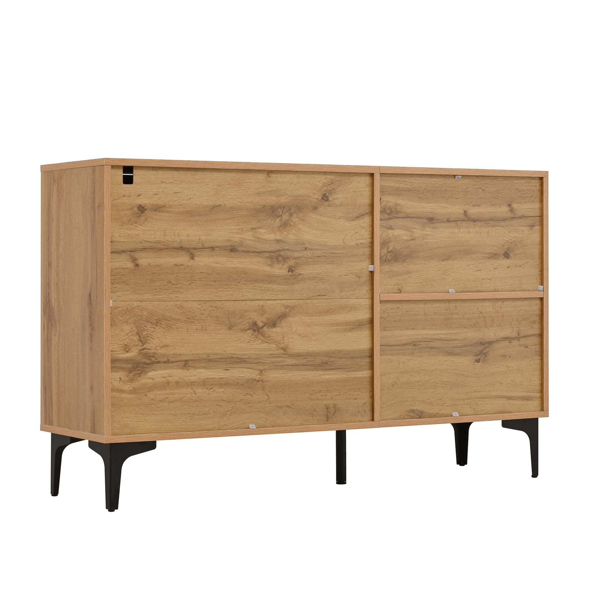 Aparador buffet armario moderno espacio de almacenamiento muebles de salón armario esquinero 120 cm ancho 76 cm alto aparador con puertas cajones minimalista negro