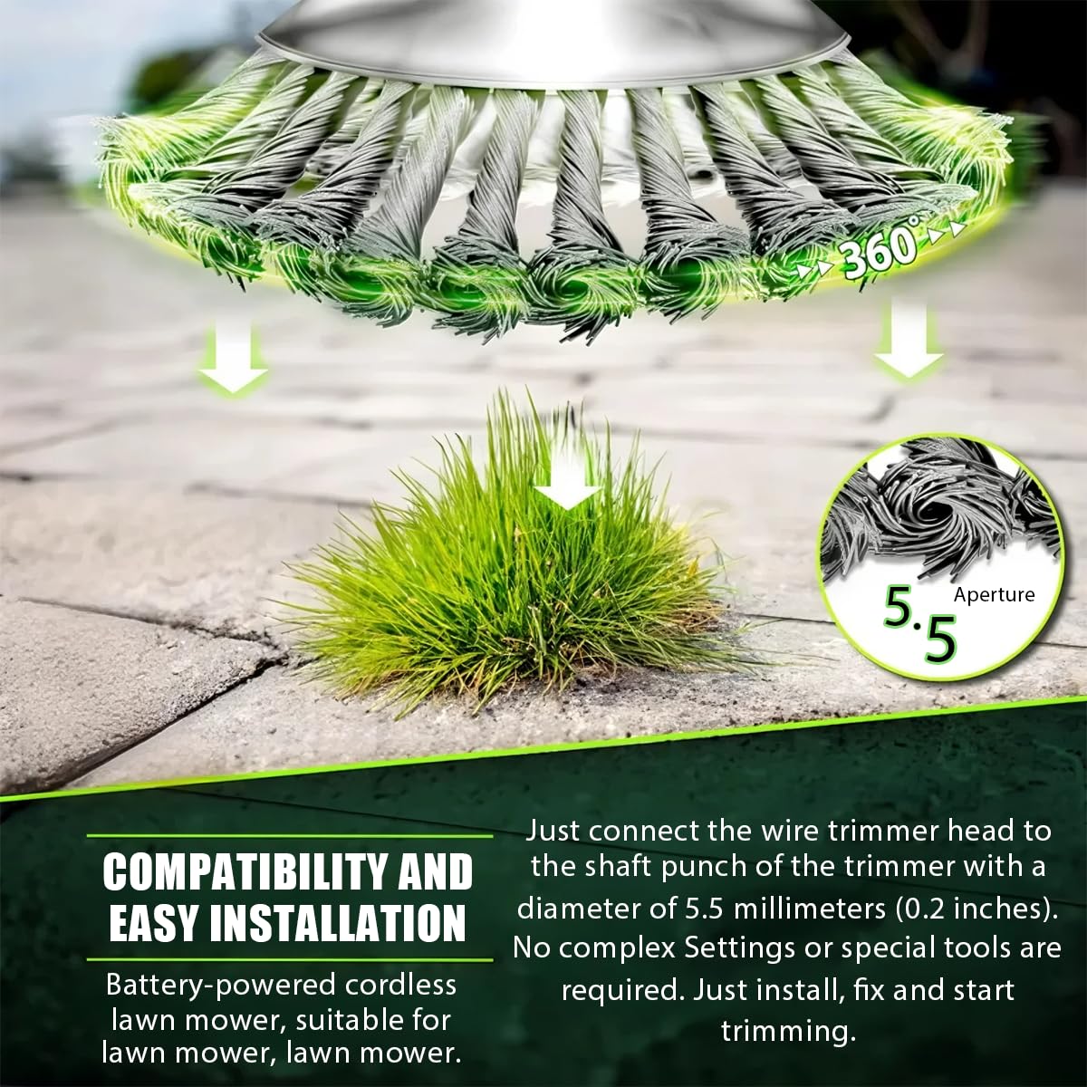 2PCS 6 Inch Weed Eater Blades, 2025 New Steel Wire Grass Trimmer Head?6 Inches Steel Wire Grass Trimmer Head for Electric Battery Powered Cordless String Trimmer? 6 Blade*2