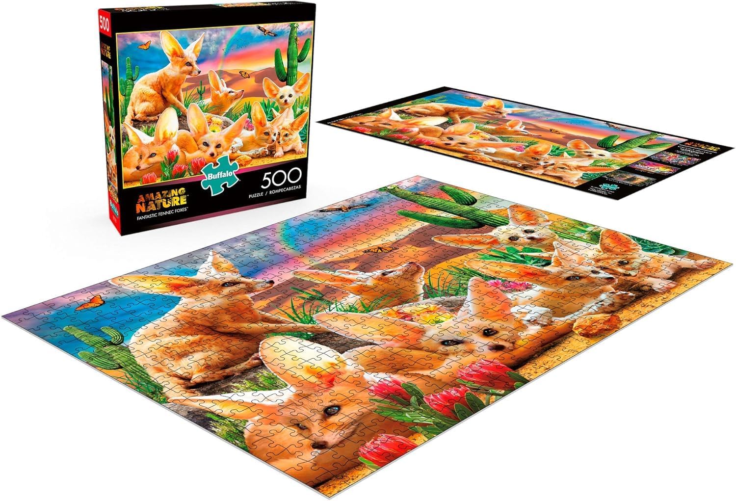 Buffalo Games - Adrian Chesterman - Fantastic Fennec Foxes - 500 Piece Jigsaw Puzzle for Adults -Challenging Puzzle Perfect for Game Nights - Finished Size is 21.25 x 15.00