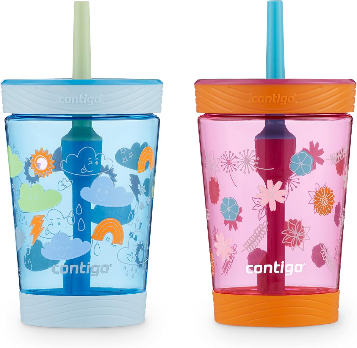 Kids Spill-Proof Tumbler with Straw 14 oz. 2 Pack
