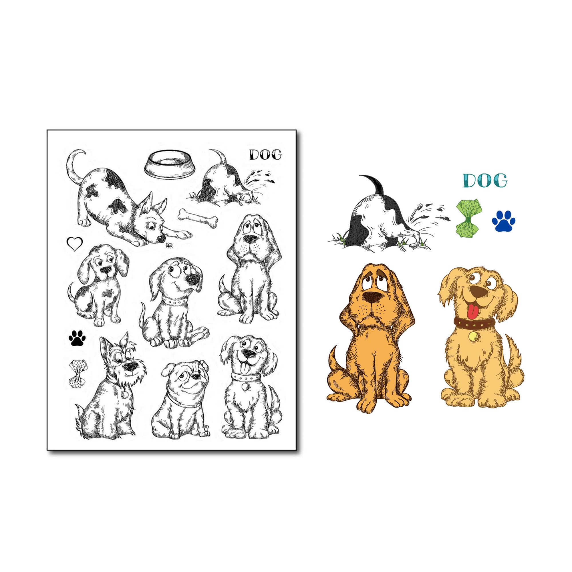 Cute Dog Clear Stamps for Card Making or Journaling Pet Dog Furry Friends Rubber Stamps for Scrapbooking Photo Album and Other Paper Crafts Decoration