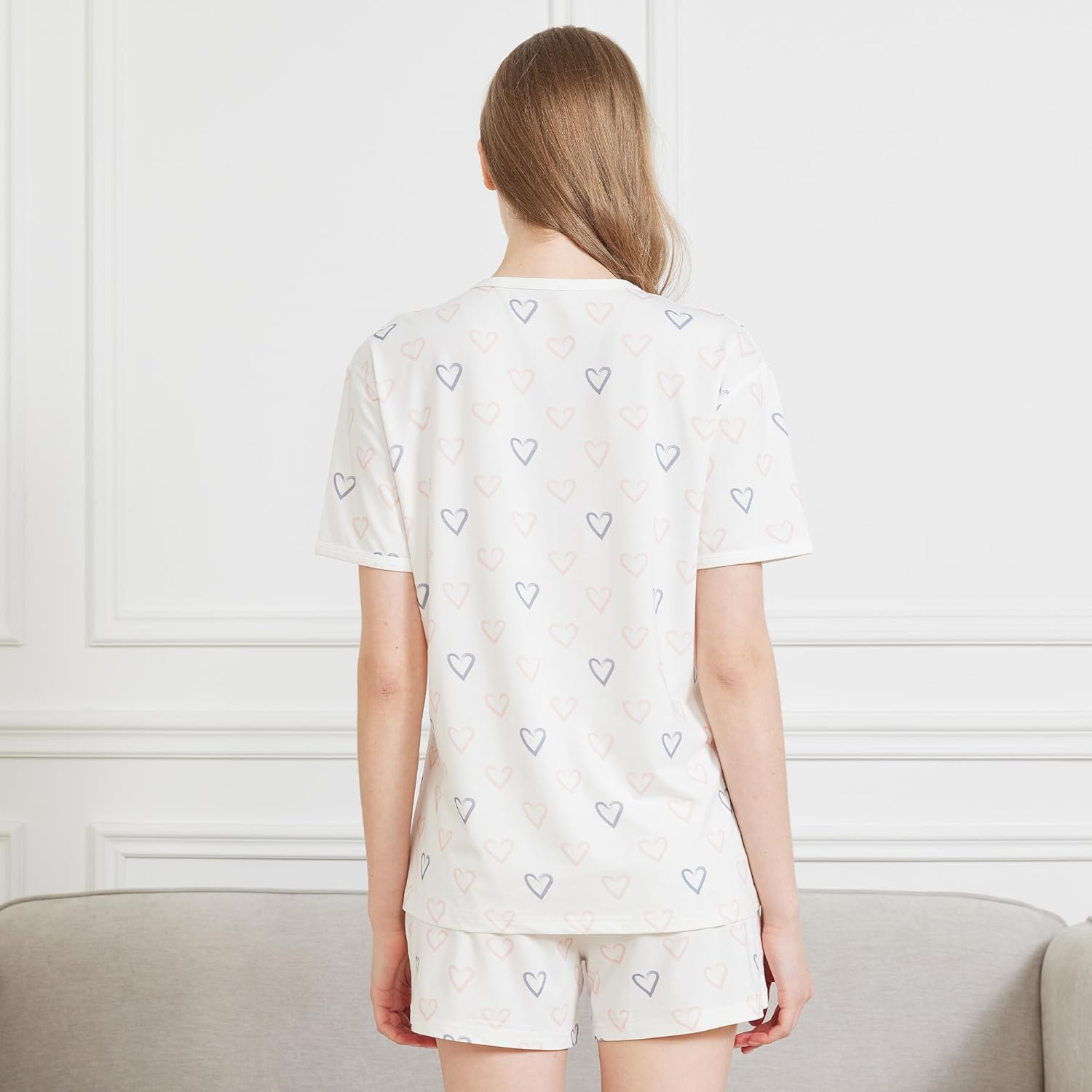 netdraw Women's Ultra Soft Bamboo Viscose Pajama Sets Short Sleeve Sleepwear Comfy 2 Piece Casual Lounge Set - Image 5