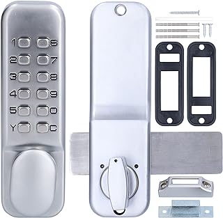 Combination Door Lock, Mechanical Combination Lock Anti Theft Codes Lock for Bidirectional Gate Glass Door Wood Door Office Use