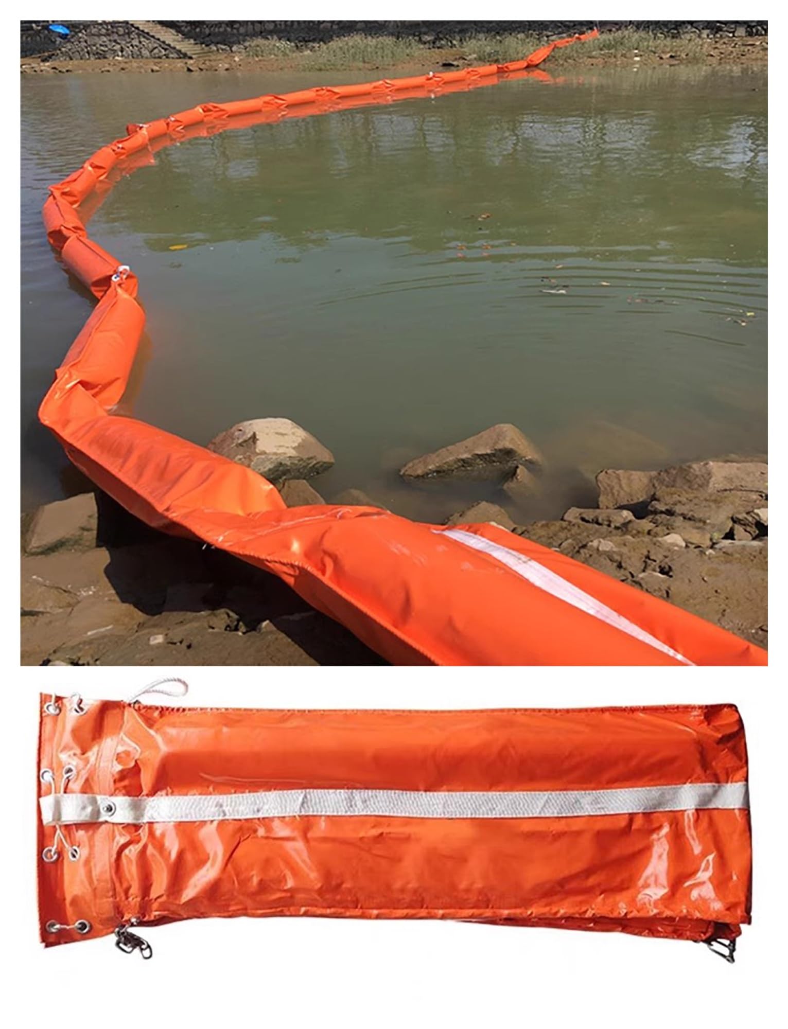 LYDBMYT Floating Oil Boom Barrier - Heavy-Duty Reusable Spill Containment for Rivers, Lakes, Emergency Response