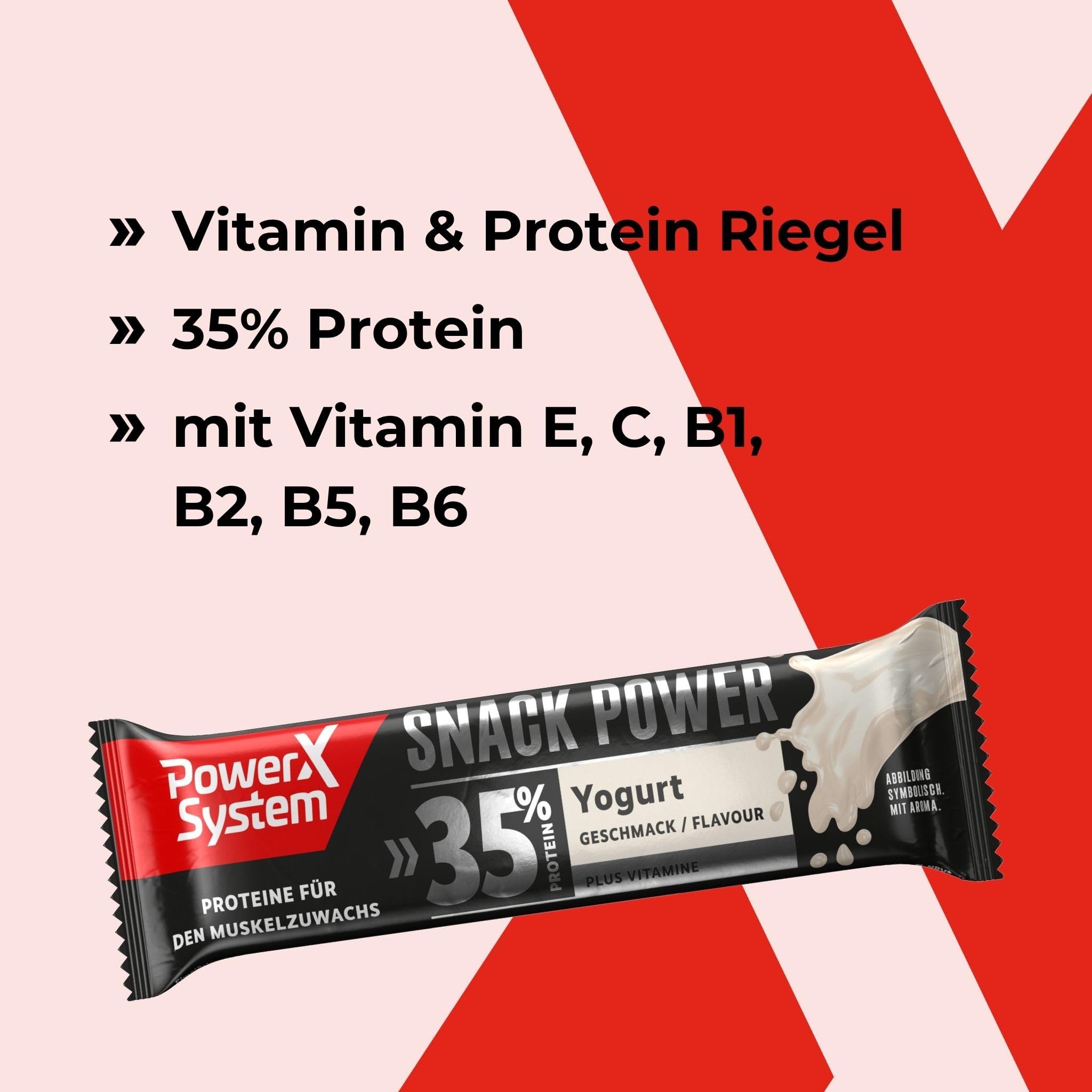 Power System Snack Power Yogurt 24x45g, 35% Protein, Eiweißriegel