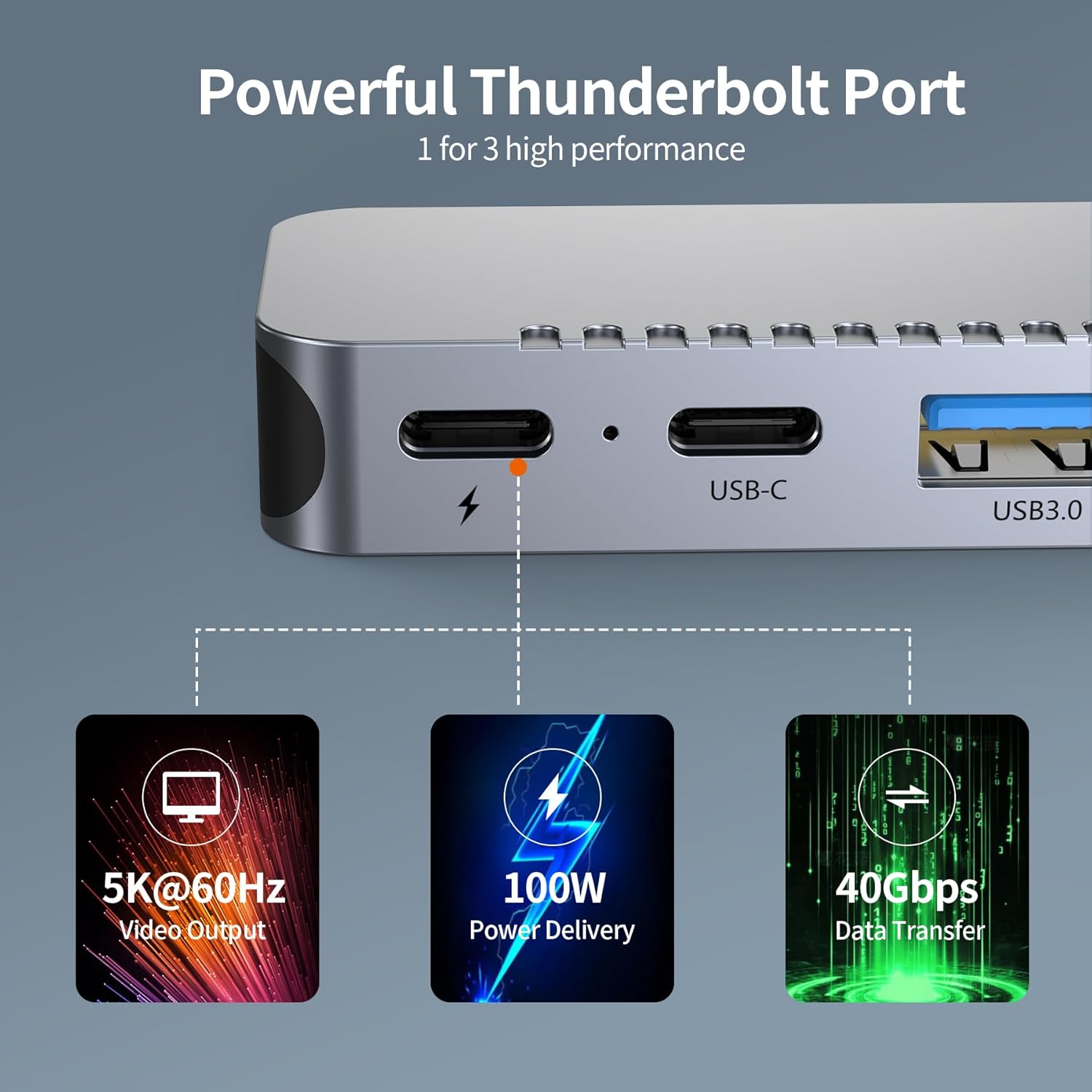 M82 USB C Hub Adapter for MacBook Pro Air Docking Station 8-in-2 for Mac Book Accessories Dongle 4K@30Hz HDMI, Thunderbolt 4/3, USB 3.0, SD/TF, USBC Dock Multiport Adapter for Mac M5 M4 M3 M2 M1 - Image 3