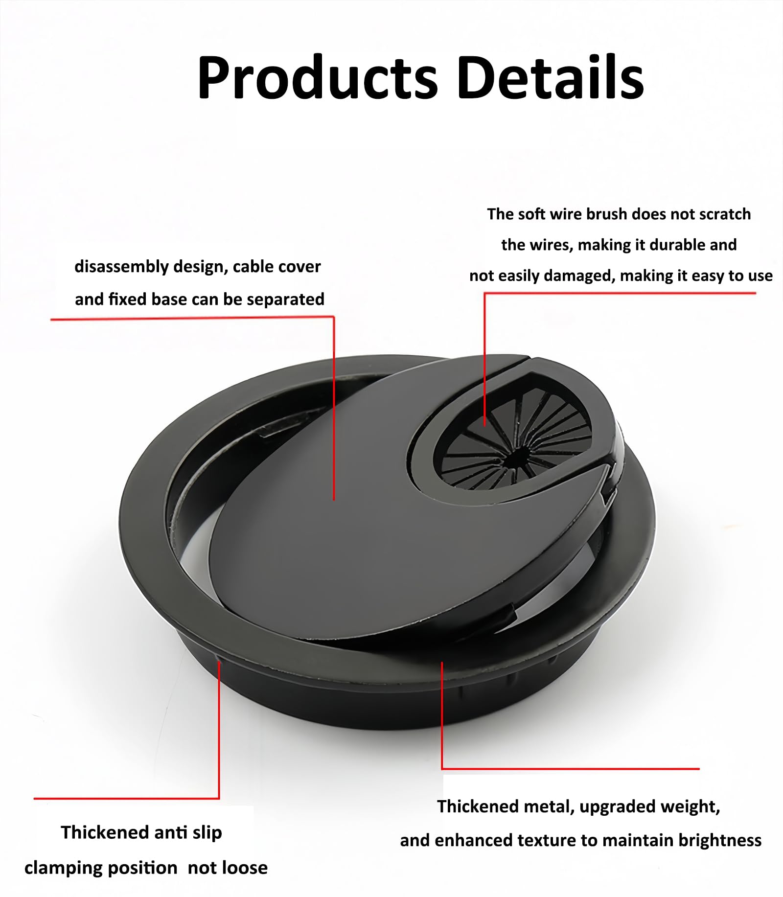 Amazon.com: Xntun 3 Pcs Satin Nickel Metal Cable Grommet, Zinc