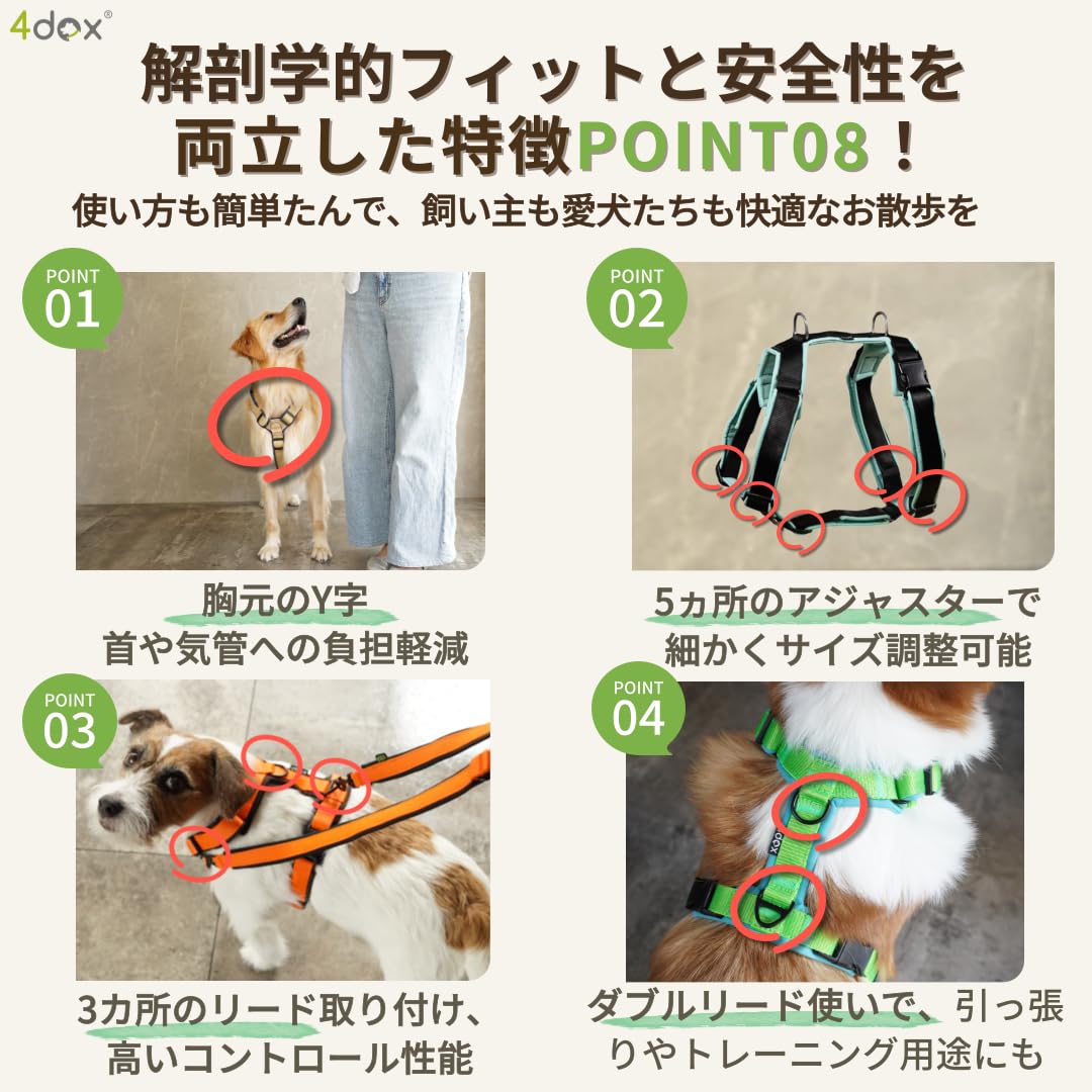 Amazon | 犬 ハーネス【4dox フォードッグス】 ハーネス 胴輪 ドッグ
