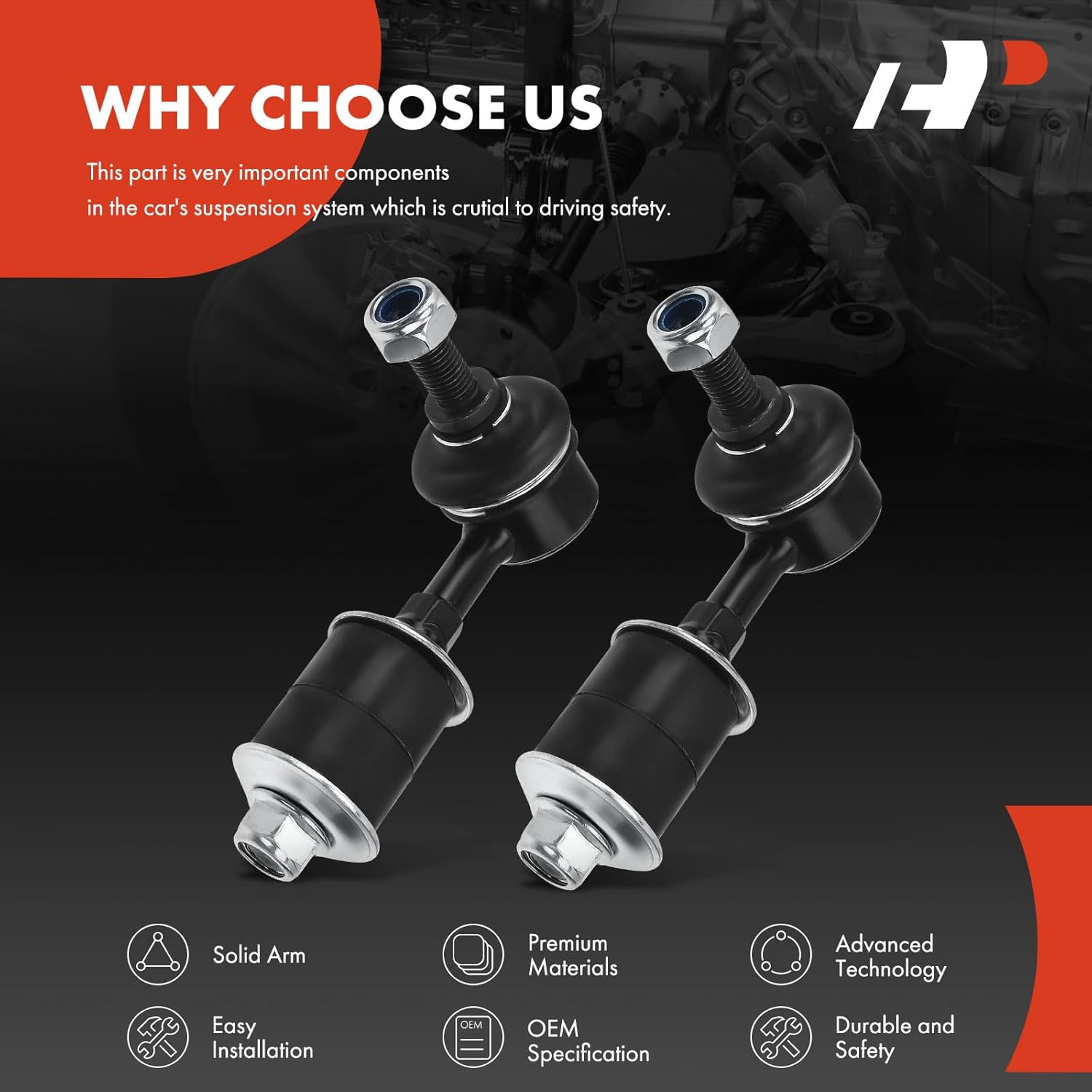 A-Premium 2 x Front Sway Bar Links Stabilizer Bar Links, Compatible with Nissan Altima 1993-2001, Maxima 1995-1999, Infiniti I30 1996-1999