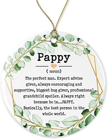 Pappy Noun Ornament - Christmas Ornament for Pappy - Fathers Day Ornament - Pappy Gifts - Pappy Definition - Keepsake Printed on One Side