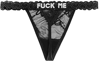 Women's Personalized Thongs with Funny Rhinestone Letters, Custom Name Underwear Panties for Couples