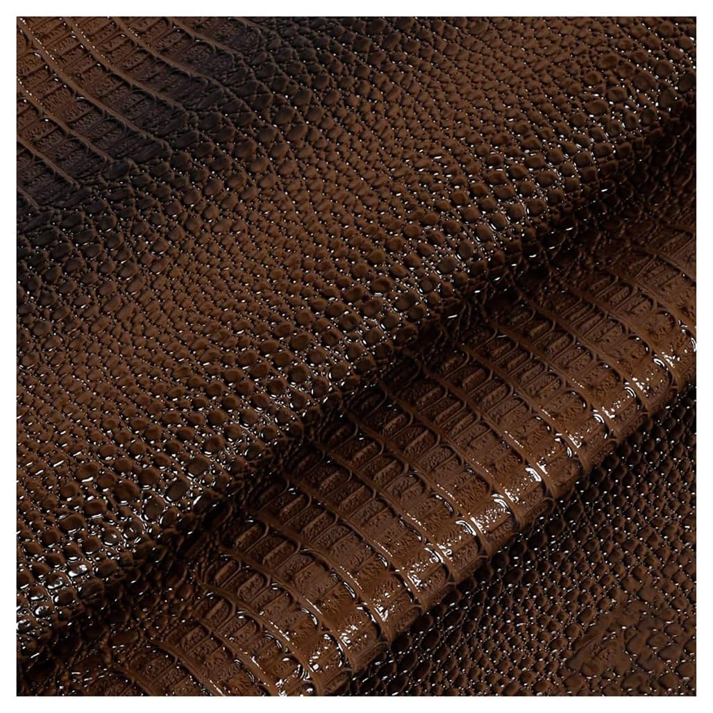Cuir synthétique crocodile café 138x100cm pour loisirs créatifs