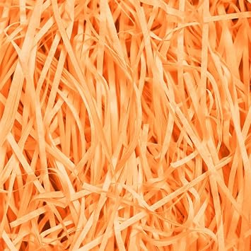 Emartbuy Orange Shredded Paper 100g   Soft Tissue Gift Filling for Hampers, Packaging & Crafting | Lightweight Paper for Gift Boxes, Baskets & Decorations