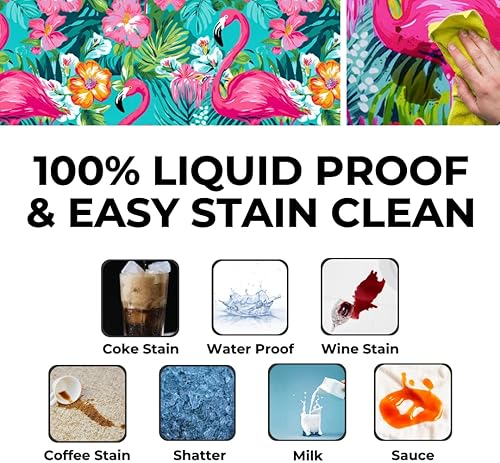 Miniatura 46 de RNOONY Funda de mesa de picnic de poliéster de 8 pies con fundas de banco, resistente al viento y al agua, perfecto para regalos de campamento