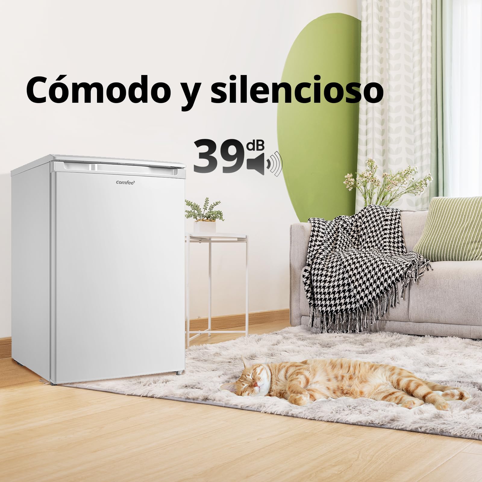 COMFEE' RCU83WH3EU(E) Congelador vertical independiente 88 Litros, 3 cajones, Congelador de gran capacidad, Termostato ajustable, Puerta reversible, Blanco — view 7