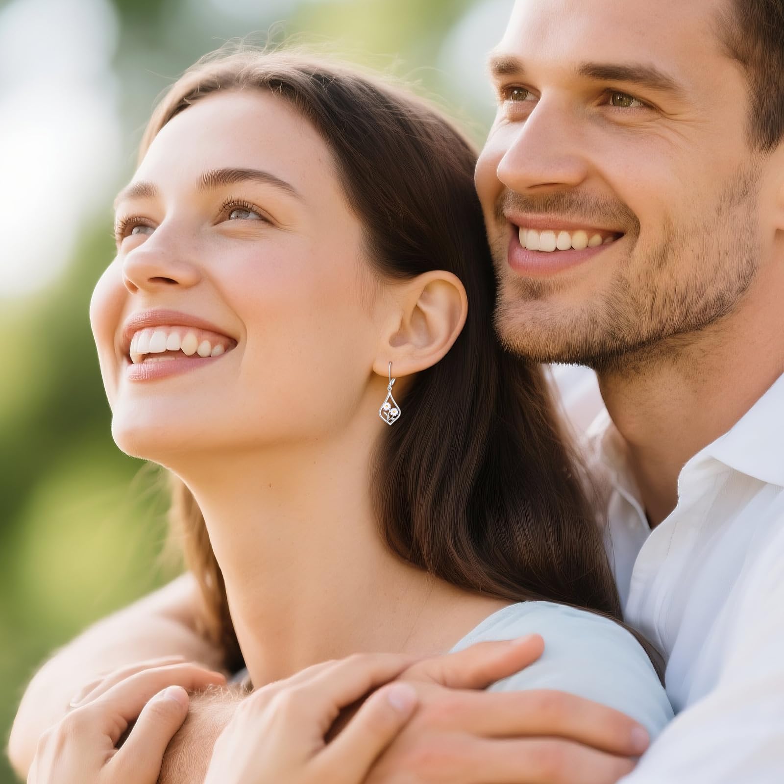 VONALA Pendientes de margaritas para mujer, plata de ley 925, delicados pendientes de margarita, regalo para familiares y amigos