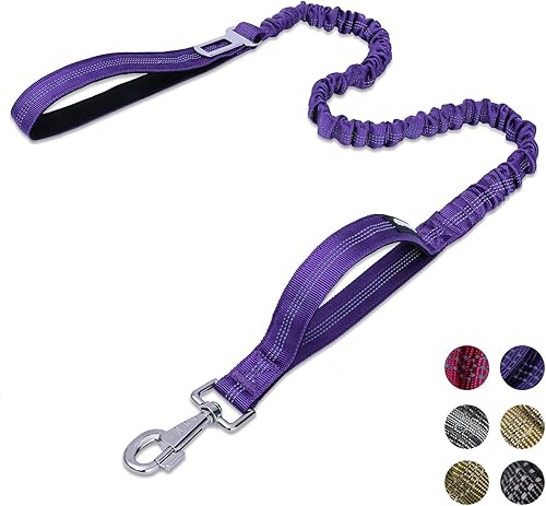 Miniatura 5 de BUMBIN Arnés para perros grandes sin tirones, arnés táctico para perro, con asa, arnés de chaleco ajustable para perro, correa elástica de 6 pies