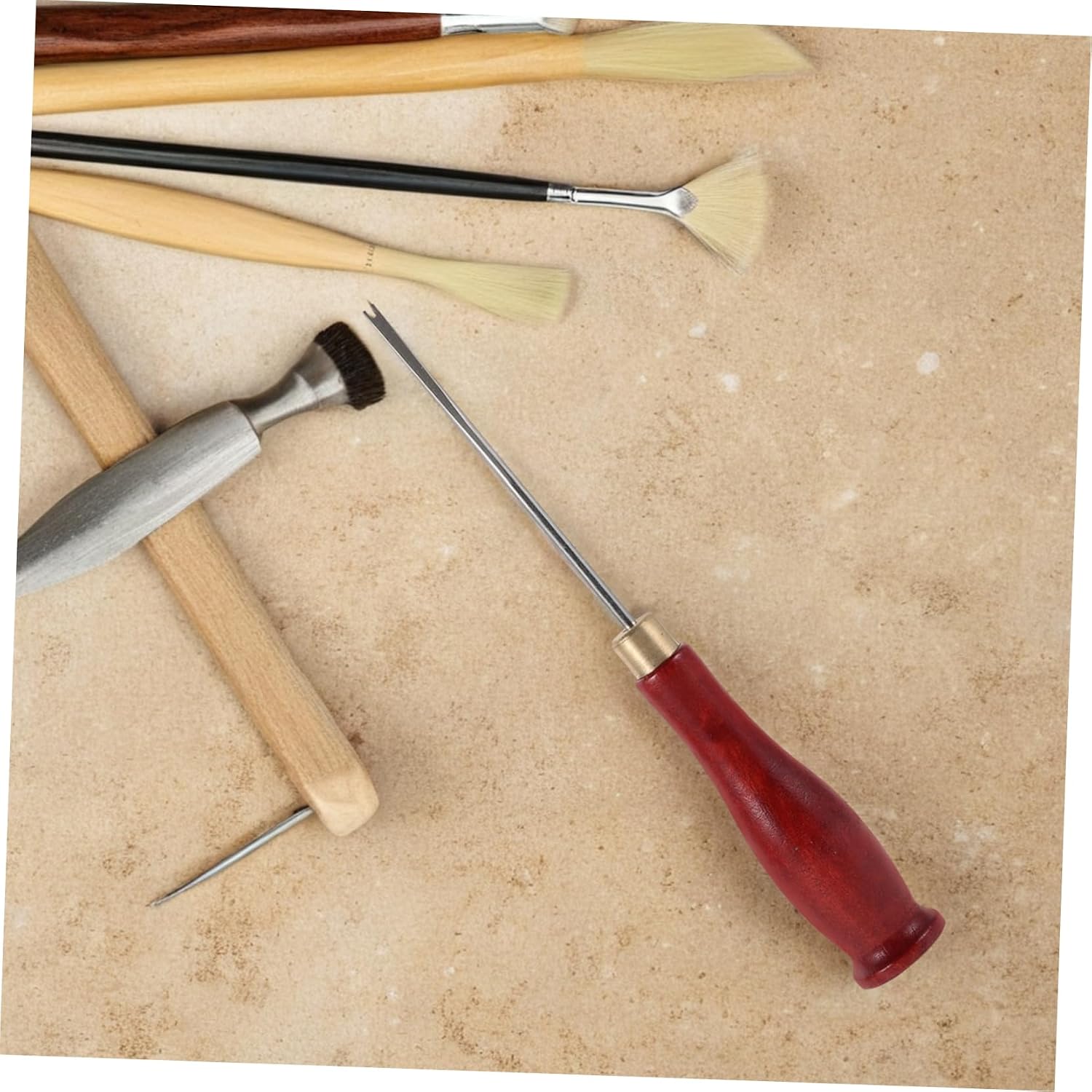 TEHAUX Quilt Stuffing Tool with Wooden Handle Ergonomic Design for DIY Cotton Filler Projects Comfortable Even Stuffing for Plush and Crafts
