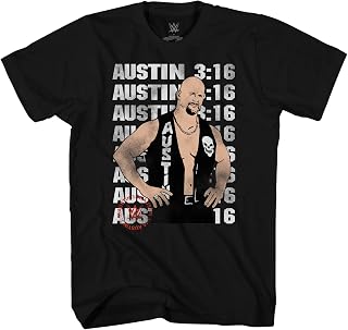 WWE Mens Stone Cold Shirt - Stone Cold Steve Austin - World Wrestling Champion T-Shirt