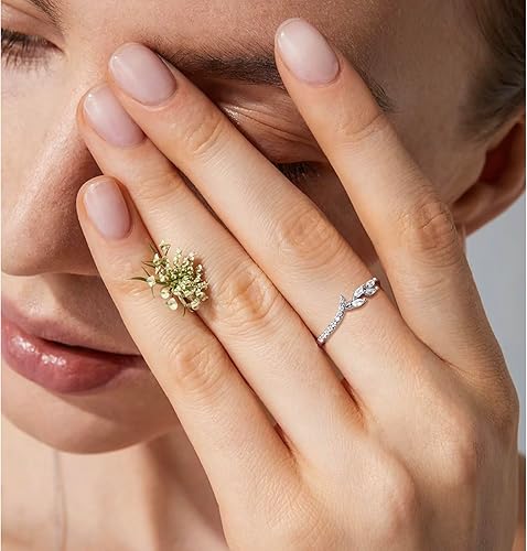 Miniatura 4 de Anillos de Banda de Eternidad de Oro GLOQUAT para Mujeres con Piedras CZ Anillos de Oro Finos Apilables Lindos Anillos de Eternidad de Diamante