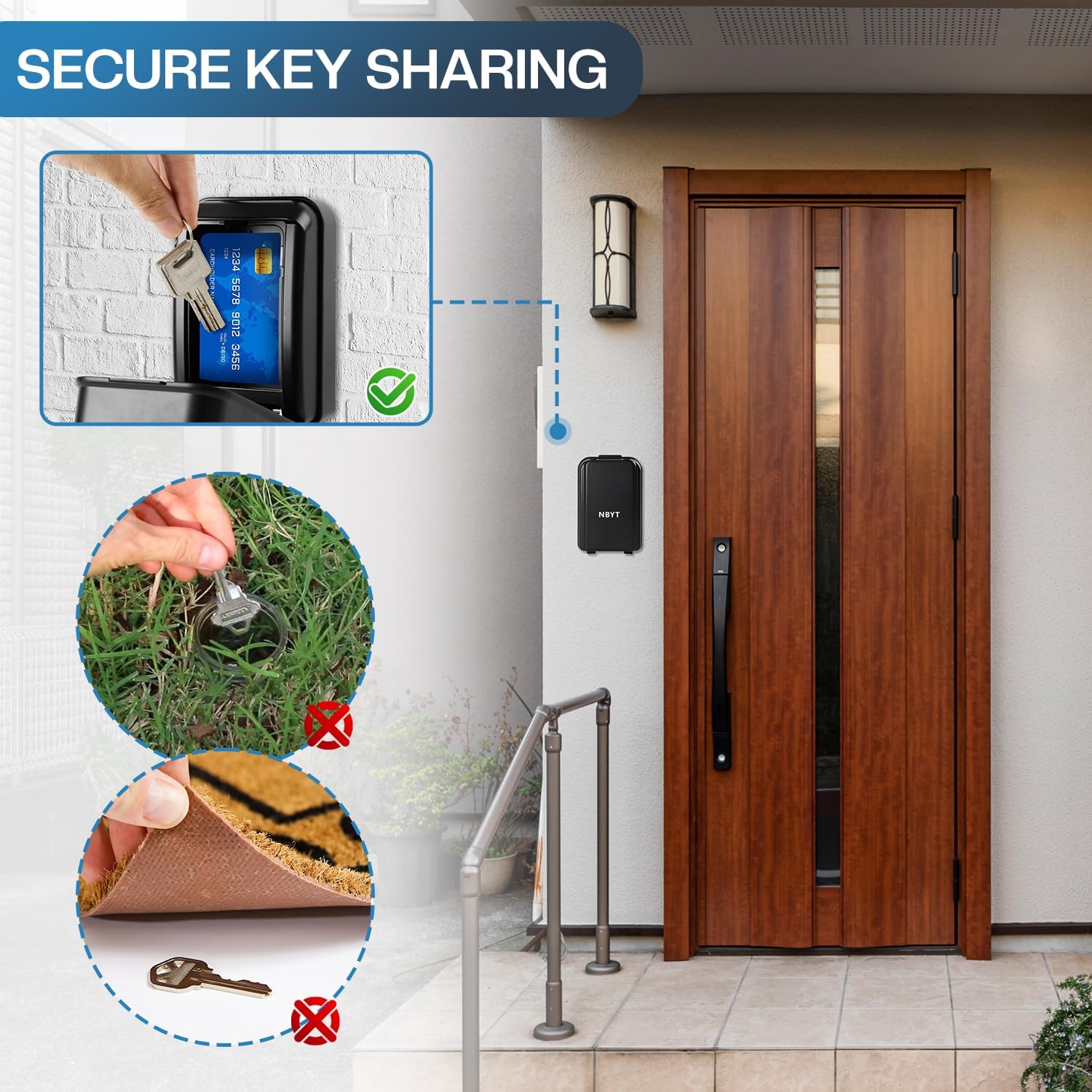 Portable Combination Lock keybox, Wall Mount,For House Keys Key Hiders to Hide a Key Outside,Waterproof Key Safe Storage Lock Box