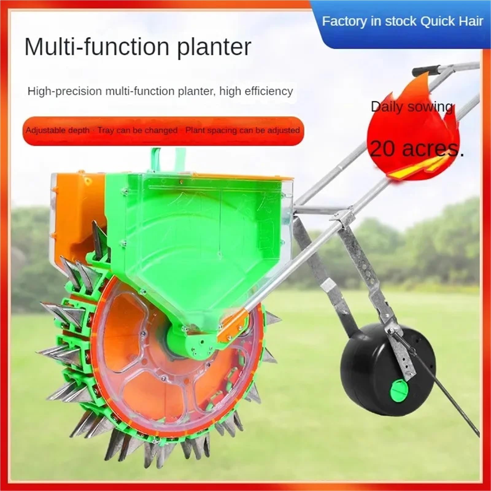 Wielofunkcyjne Sadzarka Ręczne rozsiewacze nasion Orzeszki ziemne Sorgo Proso Rzepak Mały siew i nawożenie Uniwersalny precyzyjny siewnik(Plant spacing 16CM)