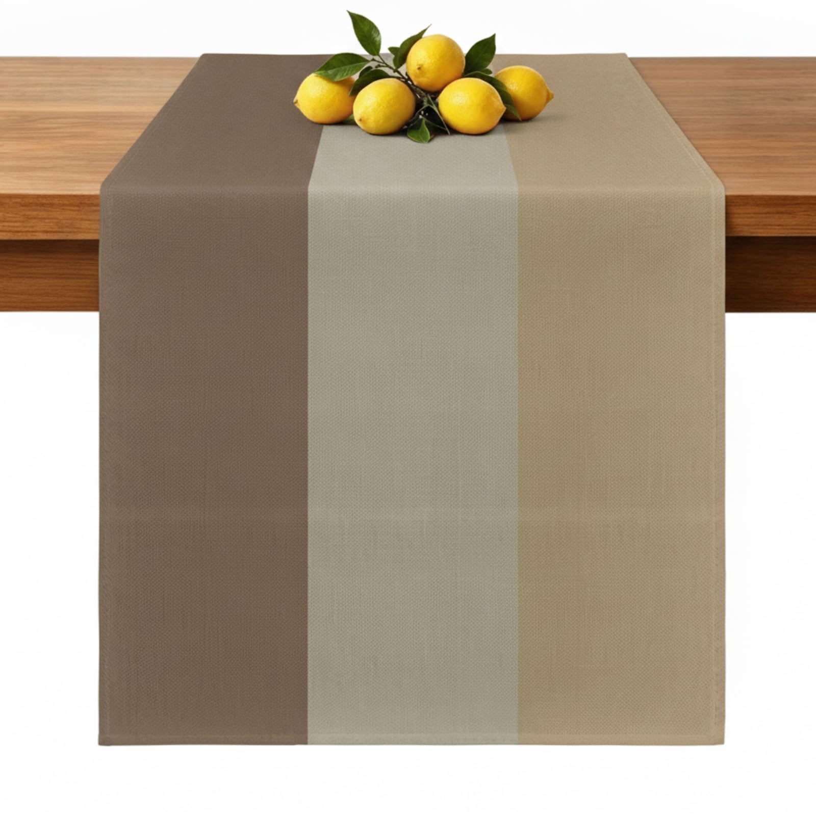 Beige Cream Table Runner Washable Linen Look 40 x 100 cm Rustic