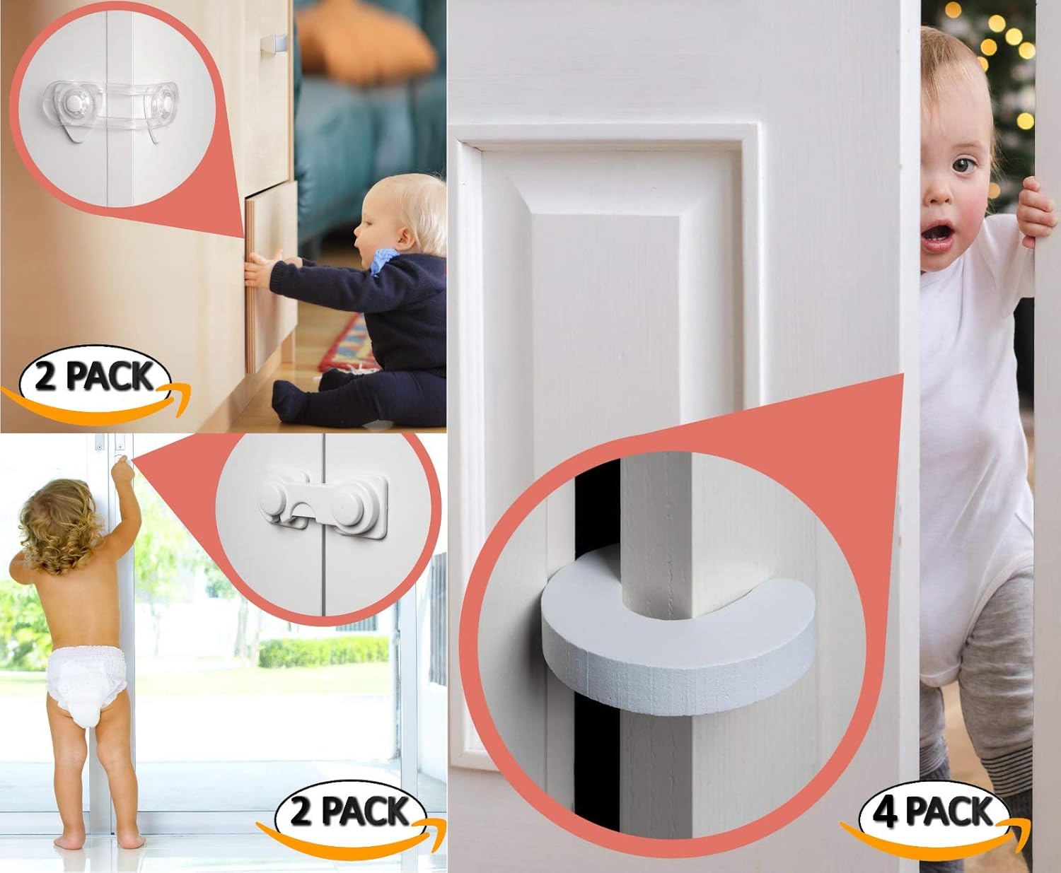 8pk Finger Pinch Guard 4pk. Baby Proofing Doors Made
