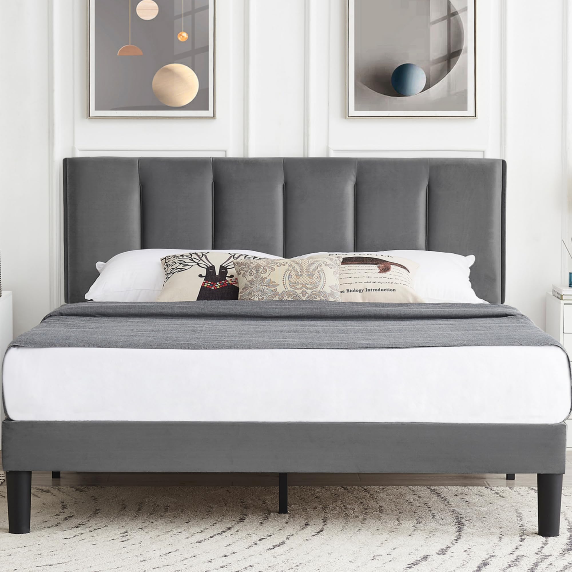 Snapklik.com : VECELO Queen Bed Frame
