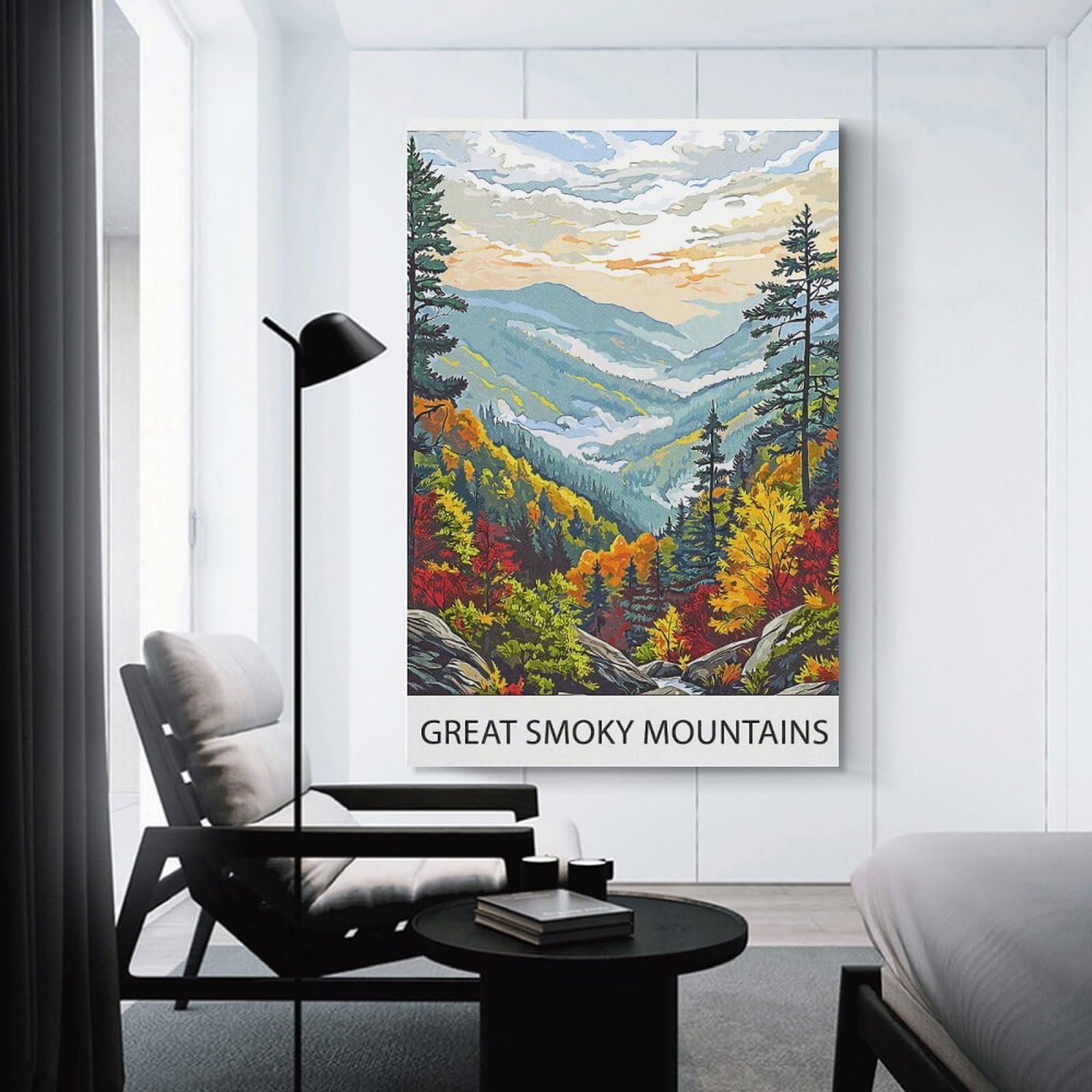 Junmoney Great Smoky Mountains Art Room Decor Wall Art, 16x24inch(40x60cm), for Hallway, Lounge Or Guest Room, Gift Idea for Housewarming And Birthdays