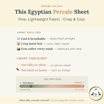 California Design Den Certified 100% Egyptian Cotton Sheets Queen Size Bed Set - Lightweight & Crisp Percale Queen Sheet Set Deep Pocket, Durable Luxury Bedding - White
