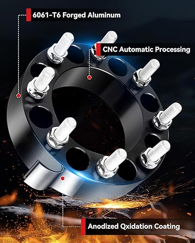 Miniatura 7 de YIZBAP 2 adaptadores de rueda centrados de 8x170 a 8x200, adaptadores de rueda de 2 pulgadas 0.315x6.693 in a 0.315x7.874 in, orificio del cubo de