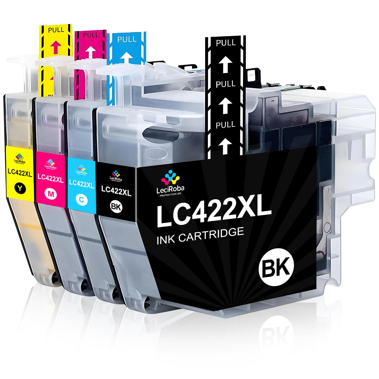 LeciRoba LC422 LC422XL for Brother MFC-J5340DW J5345DW J5740DW J6540DW J6940DW Ink Cartridge Compatible with LC-422BK LC-422C LC-422M LC-422Y and LC-422XLBK LC-422XLC LC-422XLC medium lc-42 2xly