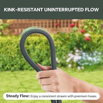 Garden Hose 25ft, Ultra-Light & Flexible Water Hose, Gray