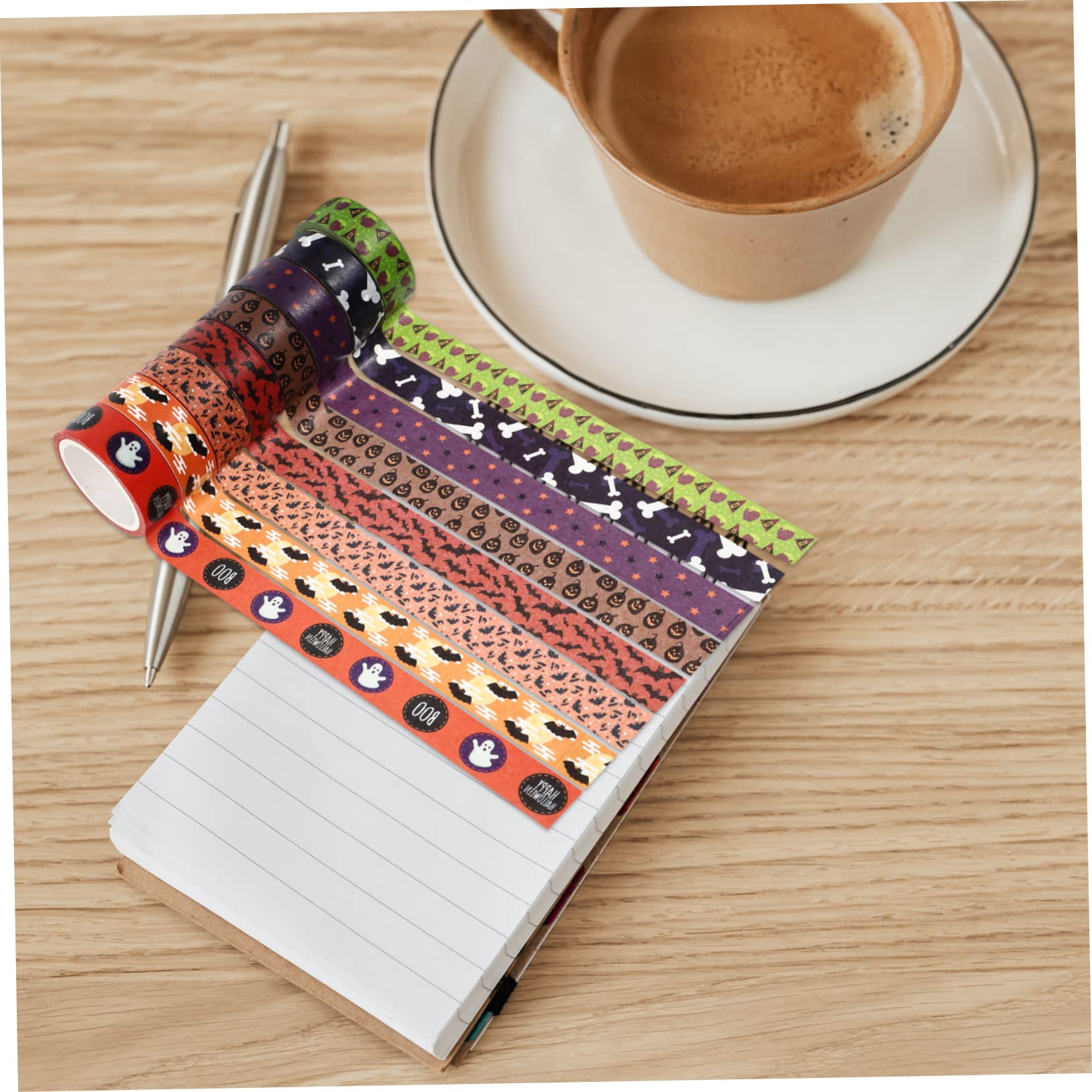 NUOBESTY 56 Rollos washi Adhesiva Decorativa Adhesiva para Scrapbooking Manualidades Halloween Manualidades de Halloween Cintas para Envolver de Halloween