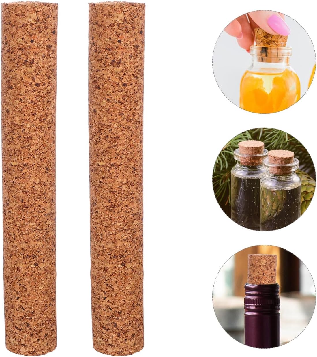 PRETYZOOM Long Wood Corks 30cm 2pcs 46mm Wooden Cylindrical Cork Plugs Wine Stopper Corks Wine Bottles Replacement Cork Stoppers for, Beer, Bottles