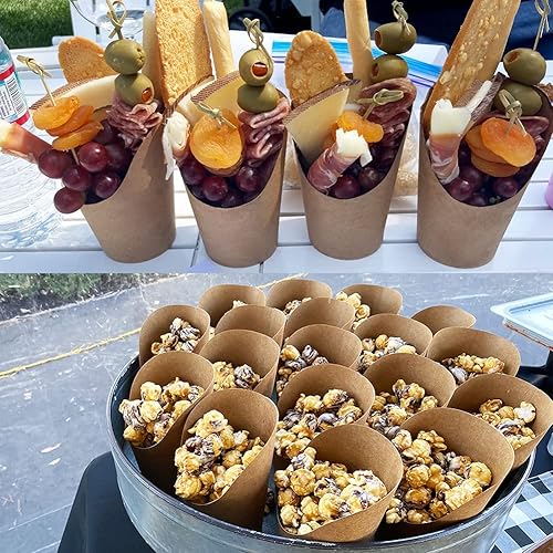 Miniatura 4 de KINGZHUO 50 piezas de soporte para papas fritas de 14 onzas tazas de embutidos desechables para fiestas para hornear cajas de palomitas de maíz