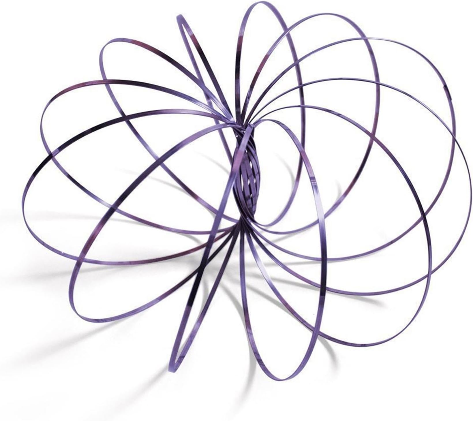 SHATCHI Infinity Arm Spring Slinky Juggle Dance 3D Magic Flow Ring Stainless Steel Hand Fidget Spinner Interactive Kinetic Decompression Toys for Kids Adults, Purple