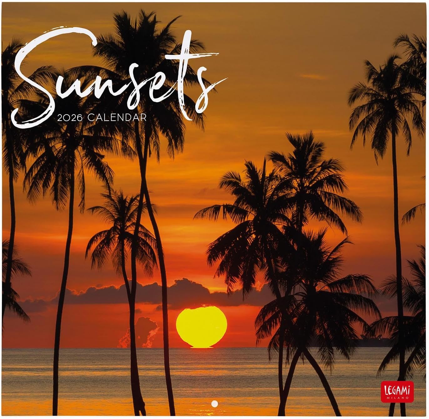 Legami - 2026 Wall Calendar, Sunsets, Large Wall Calendar, 12 Months and Yearly Planner, in 6 Languages, Space for Notes, Zodiac Signs, International Holidays, 30 x 29 cm