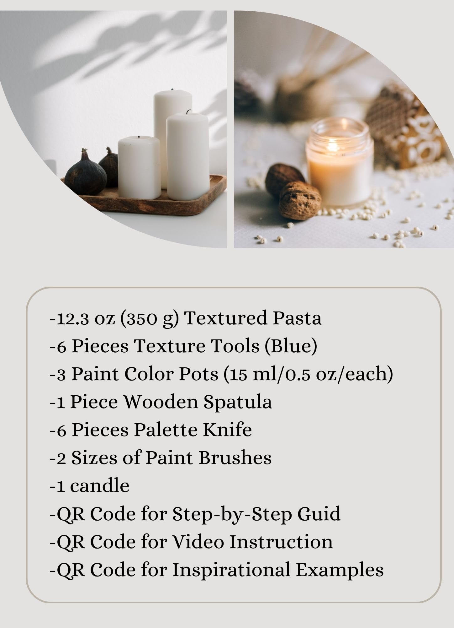 DIY Textured Art Kit with Paint and Modeling Paste, DIY Gift Box, Wall Art Decor Textured Art